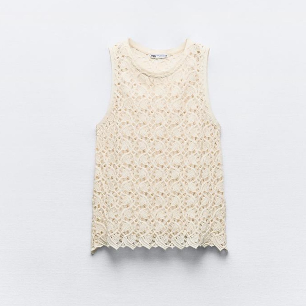 ZARA 2pc Set Crochet Top is a small and Wide-Leg Trousers is a Large NWT - Picture 10 of 16